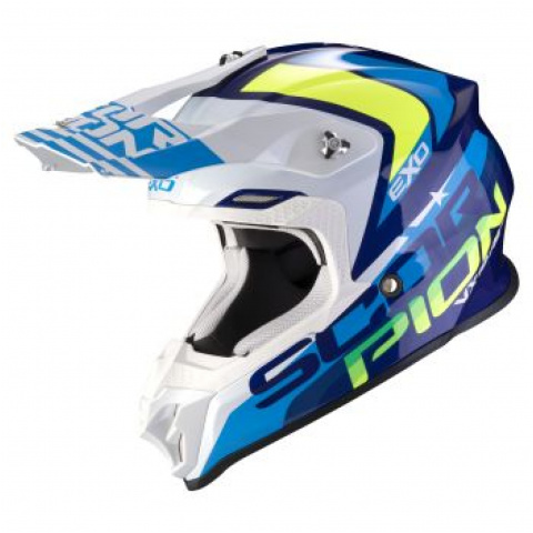 SCORPION KASK VX-16 AIR NATION BLUE-WH FLUO YEL L 